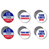 US Term Limits Buttons Set of 6 - FREE SHIPPING